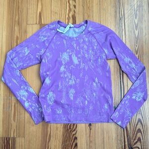 Lululemon long sleeve purple race length top - size 6